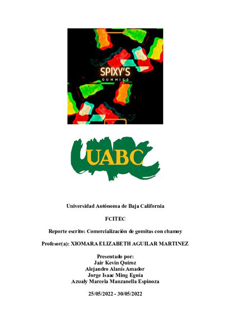 Download PDF reporte Escrito Comercialización De Gomitas Con Chamoy