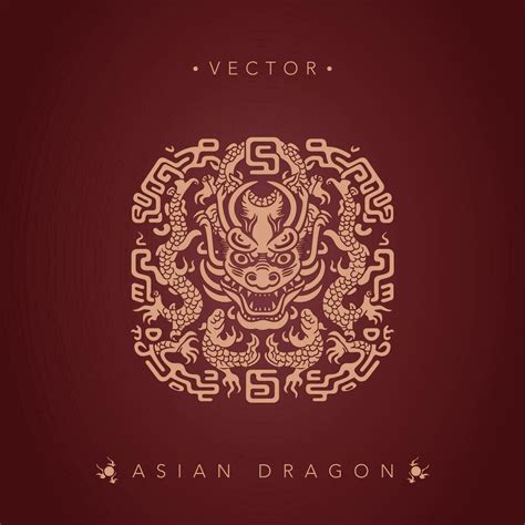 Asian Dragon Chinese Dragon Totem Pattern Vector Art At Vecteezy