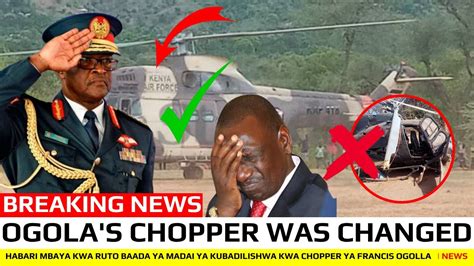 Habari Mbaya Kwa Ruto Baada Ya Madai Ya Kubadilishwa Kwa Chopper Ya