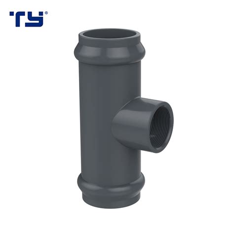 PVC U PVC Pressure Female Gasketed Tee Pipe Fitting Water Supply DIN GB