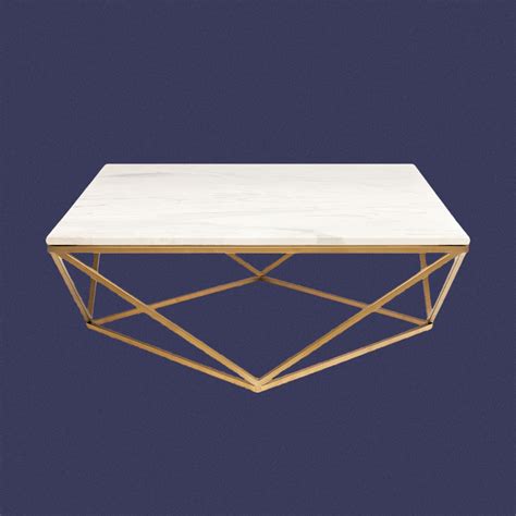 Marble And Gold Coffee Table Rectangle Picket House Furnishings