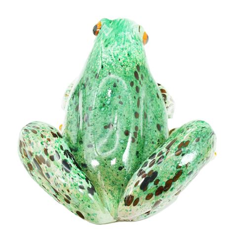 Wonderful Frog Sculpture Green Original Murano Glass Omg