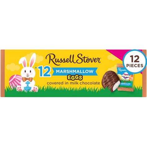 Russell Stover Easter Marshmallow Milk Chocolate Easter Eggs 12 Ct