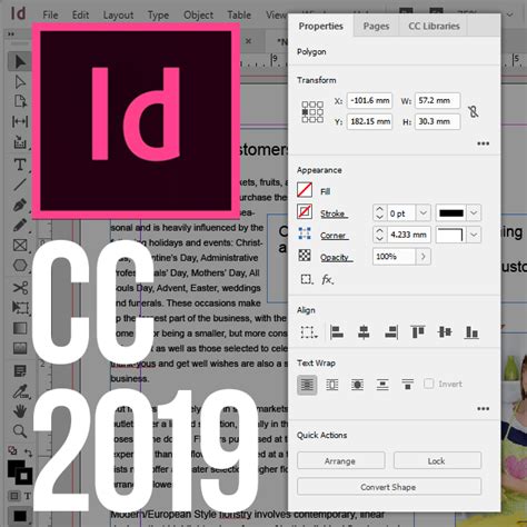 InDesign CC 2019 The New Properties Panel Web Studio Training