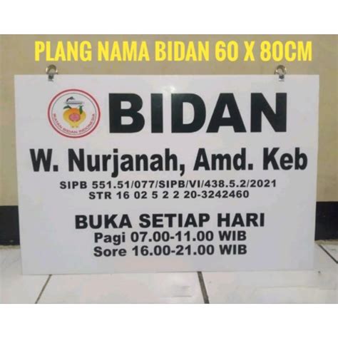 Jual Plang Nama Acrylic Praktek Dokter Bidan Ukuran 80 X 60cm Shopee