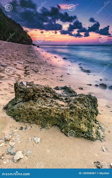 Morning on the beach stock image. Image of cloudscape - 100908987