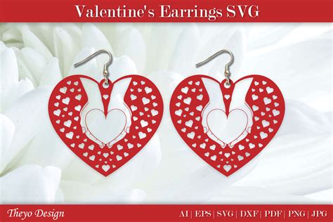 Love Valentine S Earrings SVG Laser Cut Graphic By Theyo Design