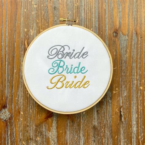 Bride And Groom Machine Embroidery Designs 3 Fonts Wedding Etsy