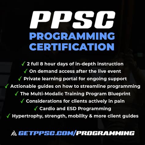 Ppsc Programming Certification Ppsc Pain Free Performance Certification