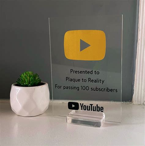 Small Youtube Play Button Awards Plaque To Reality