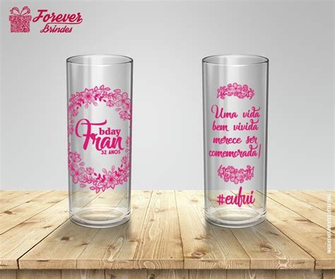 Lindo copo long drink personalizado para sua festa de aniversário