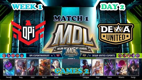 Opi Esportainment Vs Dewa United Esports Mdl Id Season Regular