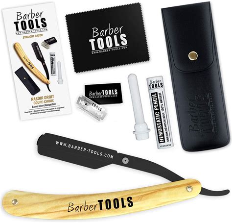 Navalha de barbear estojo Barber Tools extras incluídos