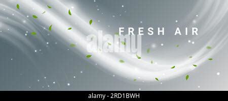 Freshness Effect Green Air Wind Flow With Green Leaves Glow Vortex