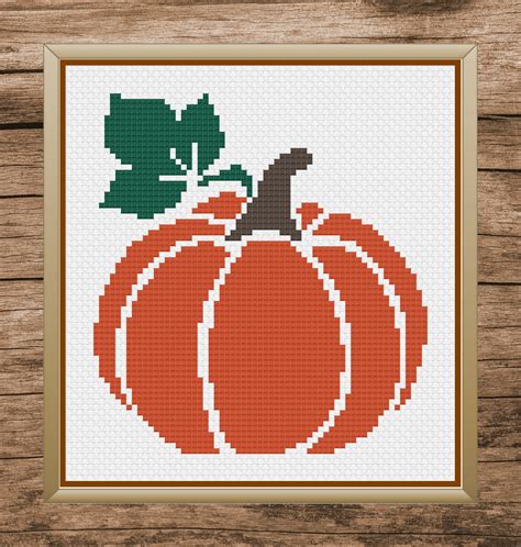 Pumpkin Cross Stitch Pumpkin Cross Stitch Pattern Fall Cross Etsy