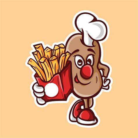 Premium Vector Mascot Potato Food Snack