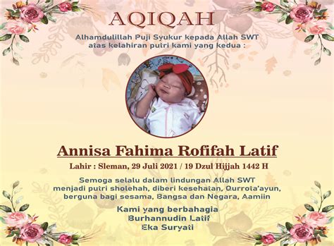 Contoh Kartu Ucapan Aqiqah