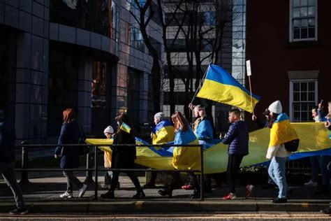 City centre plays host to a river of blue and yellow as hundreds of ...
