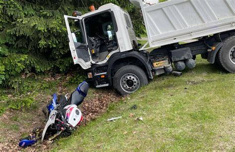 Wypadek motocyklisty informatorbrzeski pl Brzesko Bochnia Dąbrowa