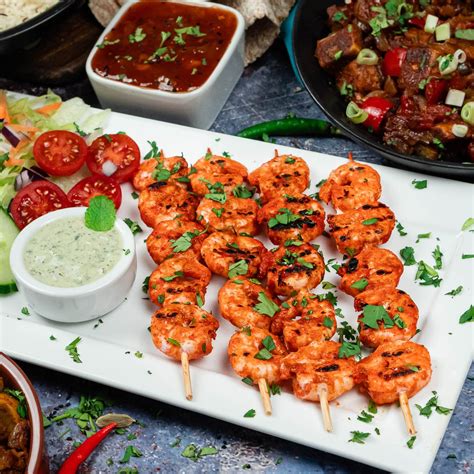 Tandoori King Prawn Skewers Indian Starter In2wales