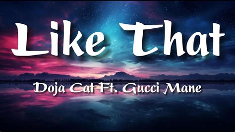 Doja Cat Like That Lyrics Ft Gucci Mane Youtube