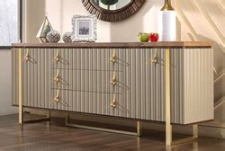 Casa Padrino Luxus Art Deco Sideboard Grau Braun Gold 200 X 42 X H