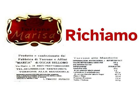 Richiamato Torrone Alle Mandorle Per Possibile Presenza Di Aflatossine