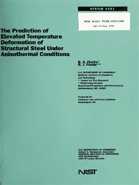 Fillable Online Nvlpubs Nist The Prediction Of Elevated Temperature