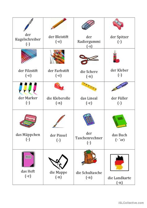 Schulsachen Bildw Rterb Cher Ode Deutsch Daf Arbeitsbl Tter Pdf Doc