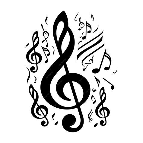 Silueta De Notas Musicales Símbolo Del Logotipo Color Negro Sólo Vector Premium