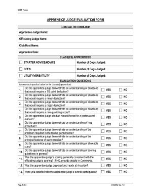 Fillable Online Apprentice Judge Evaluation Form Fax Email Print