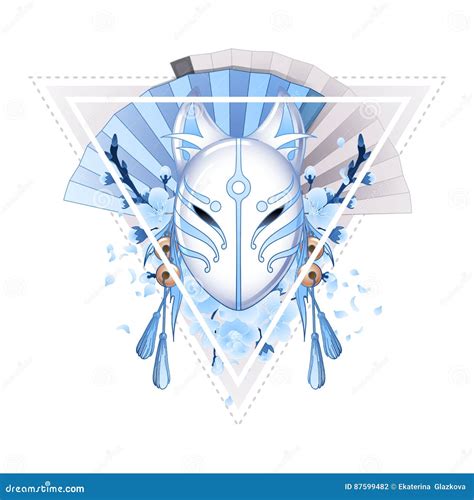Graphic Deamon Fox Mask Cartoon Vector 87599169