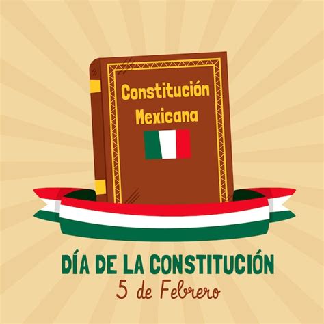 Ilustración Del Día De La Constitución De México Con Libro Vector Gratis