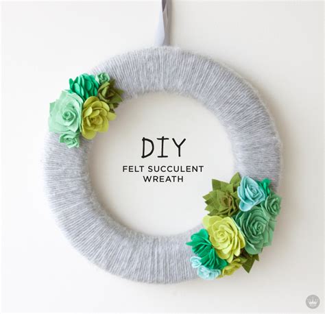 A Fresh Felt Succulent Wreath Tutorial Think Make Share