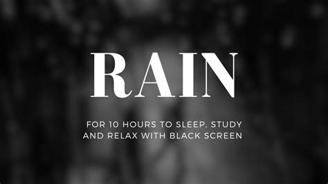 Relaxing Rain Sound With Black Screen No Music And Thunder Fall