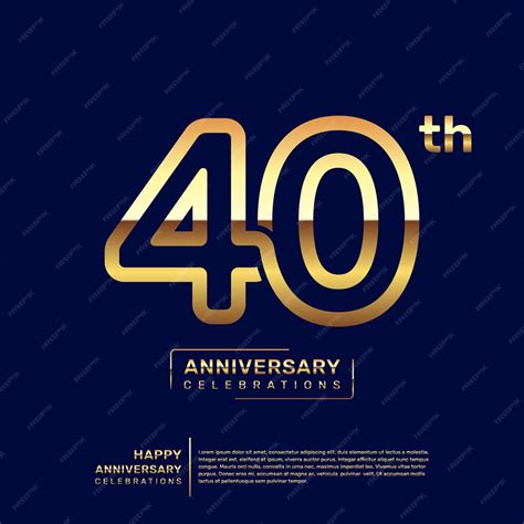 Premium Vector 40th Year Anniversary Logo Design With A Double Line Concept In Gold Color