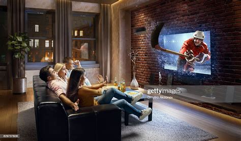 Couples Watching Ice Hockey Game At Home High Res Stock Photo Getty