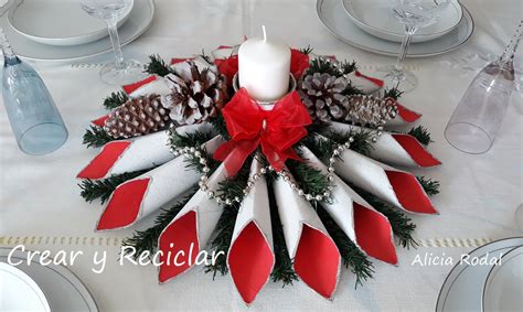 Hermoso Centro De Mesa Para Navidad Económico Y Fácil Crear Y Reciclar
