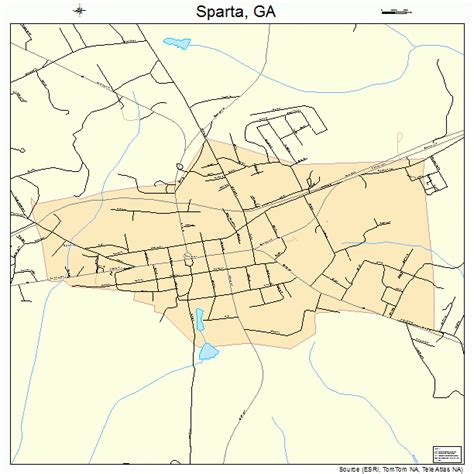 Sparta Georgia Street Map 1372584