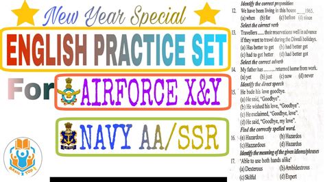 English Practice Set For Airforce XY Group Navy AA SSR YouTube