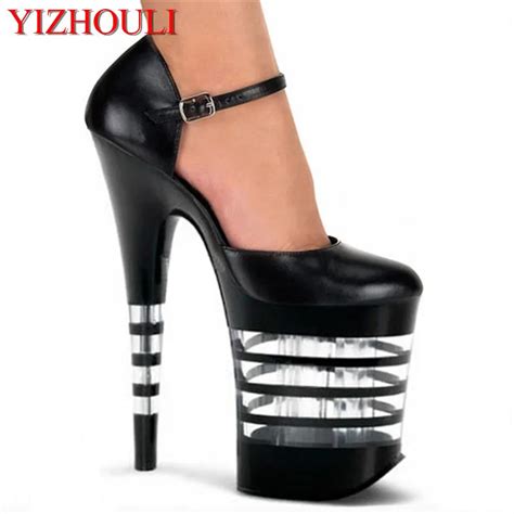 20cm Gladiator Womens Pumps Platform Sexy Clubbing Exotic Dancer Shoes 8 Inch High Heels Stripe