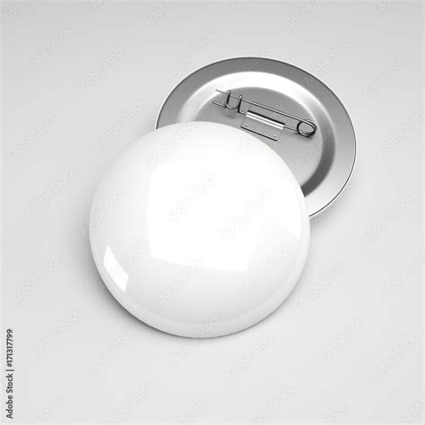 Blank White Button Badge Stack Mockup Isolated Clipping Path 3d