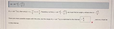 Solved A Sin−1−22 If Ysin−1x Then Sinyx2−π≤y≤2π