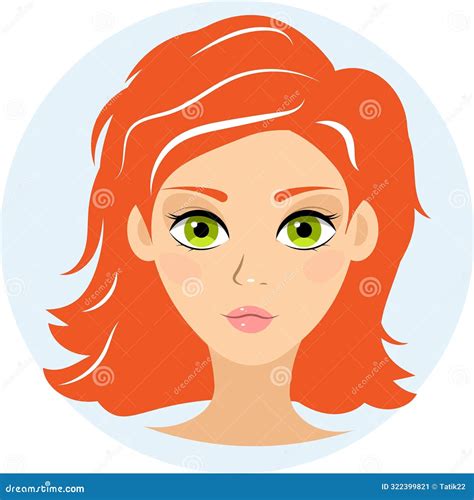 Avatar For Social Network The Face Of A European Girl With Red Hair