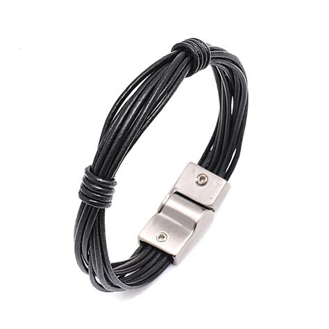 Pulseira Rabo De Elefante Mp Cord O Couro Preto Mantoan Loja