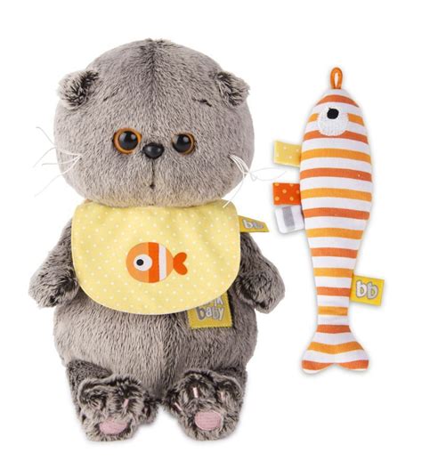 Кот Басик BABY в слюнявчике с рыбкой-погремушкой - Кот Басик - купить в ...