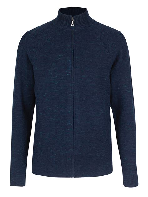 Marks And Spencer M 5 NAVY Textured Zip Through Cardigan XL