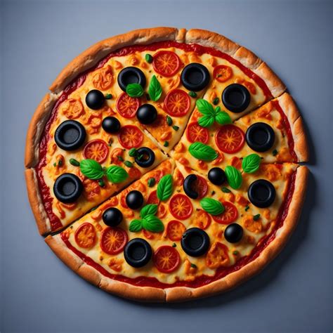 Premium Photo Pizza Chicken Tomato Bell Pepper Olives