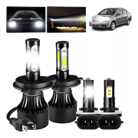 Para Kg Kit Faros Led 12000lm Luz Alta Y Baja Niebla Para Meses Sin