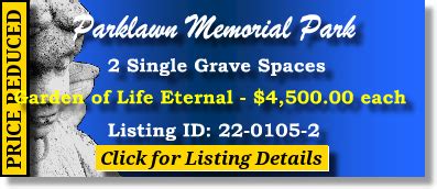 Single Grave Spaces Ea Parklawn Memorial Park Rockville Md